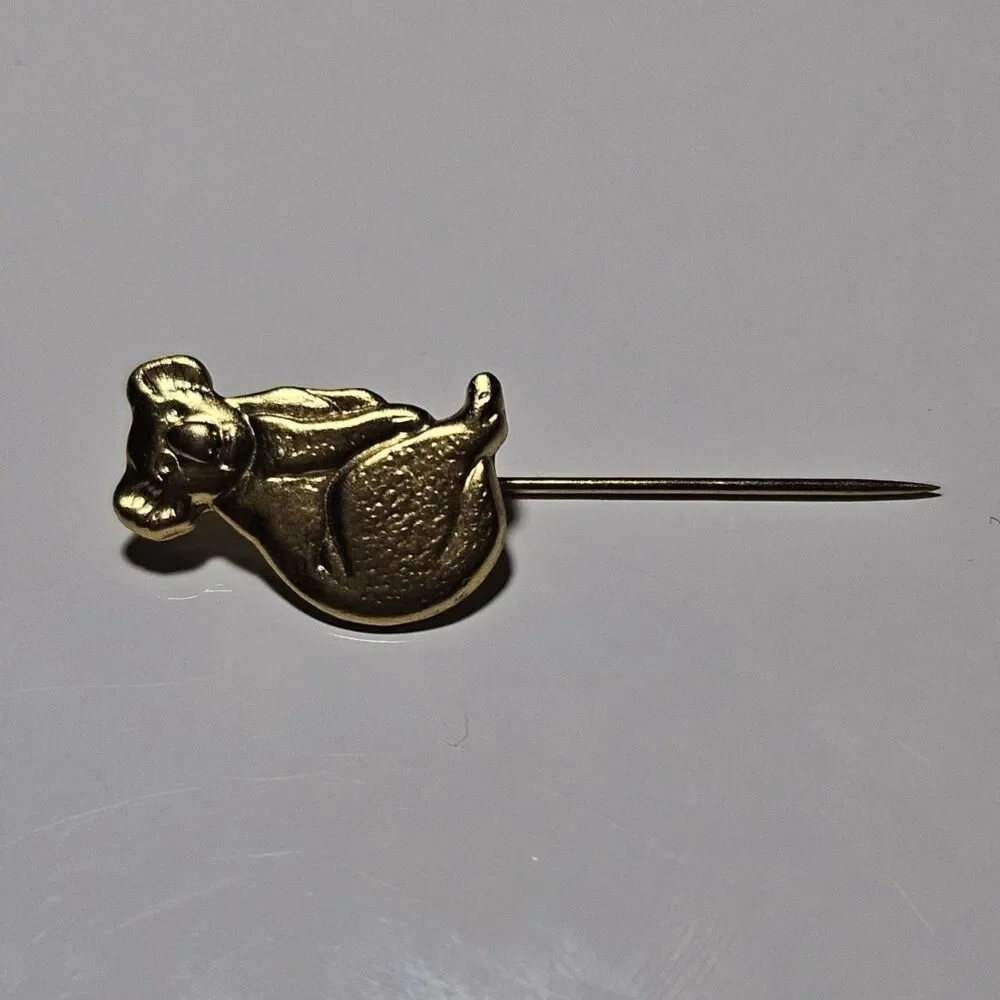Vtg 1970's Stamped Swann & Hudson Koala Bear Gold Tone Tiny Stick Pin Australia